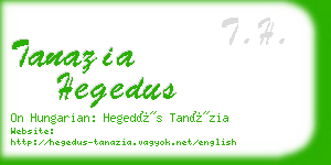 tanazia hegedus business card